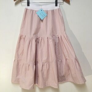 Skirt Girls M 8 100% Cotton Pink Ruffle Tier Lined Maxi Mom and Pop's Kids